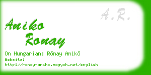 aniko ronay business card